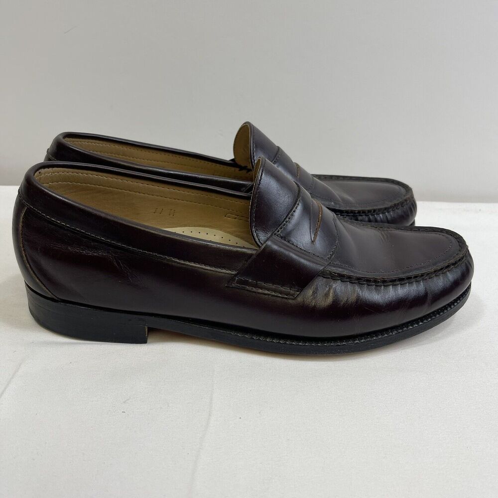 SAS Leather Penny Loafers Men's 11 Brown Pinch Apron Round Toe Slip On Shoes